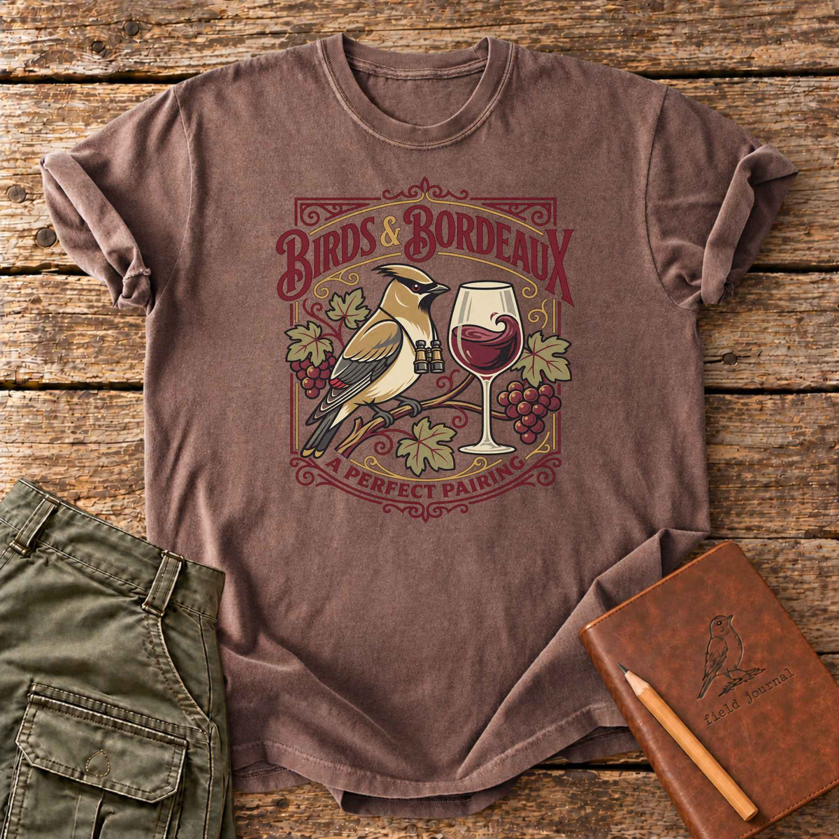 Birds & Bordeaux T-Shirt