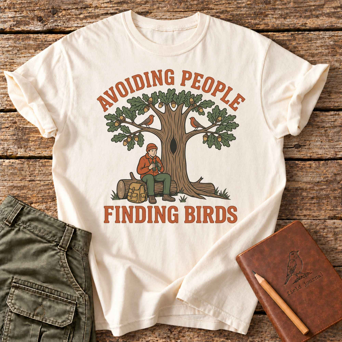 Avoiding People Finding Birds T-shirt