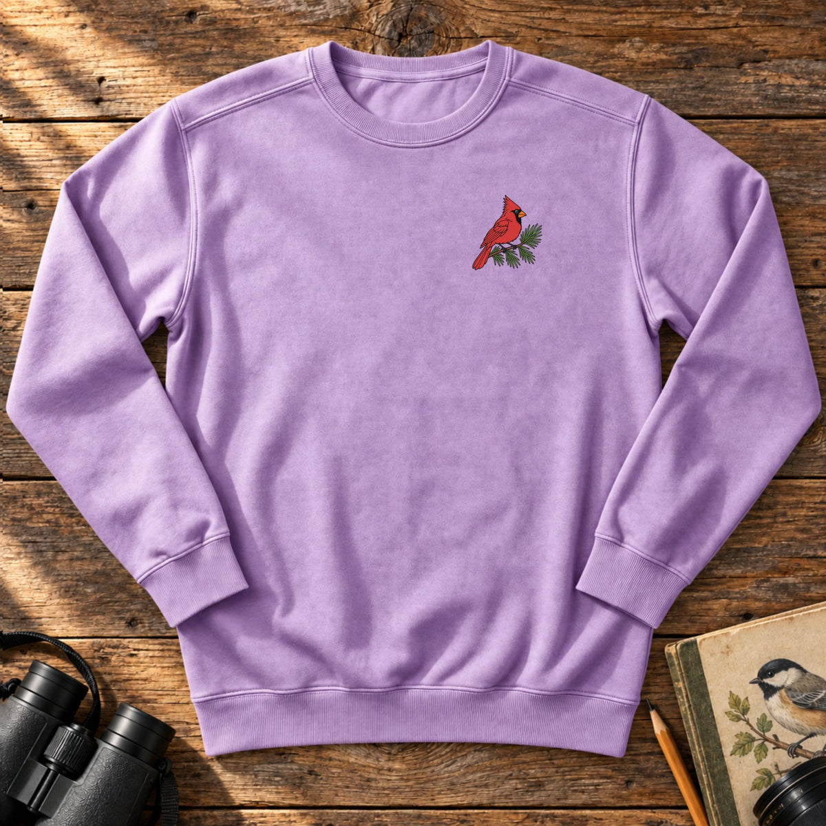 Northern Cardinal Embroidered Sweatshirt