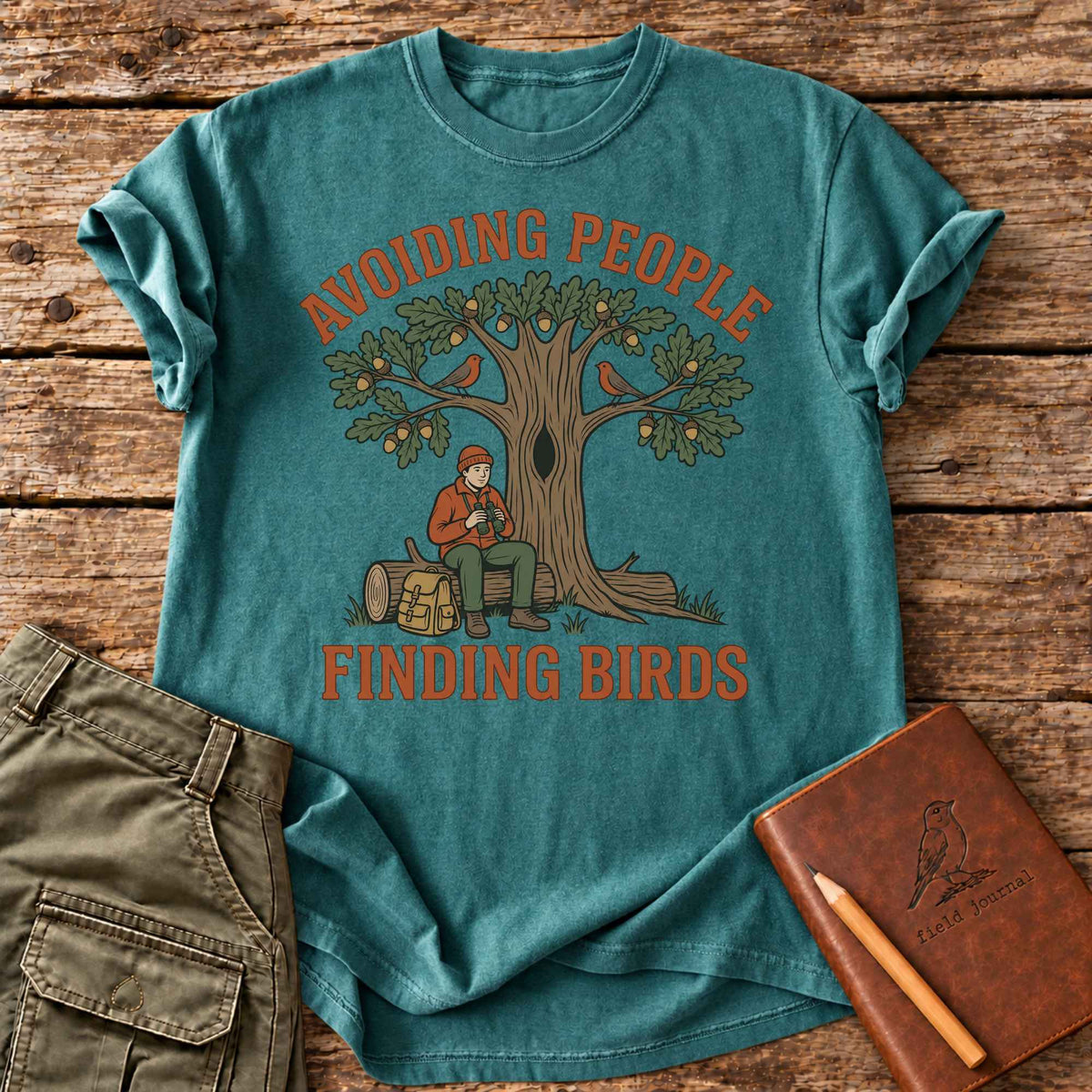 Avoiding People Finding Birds T-shirt