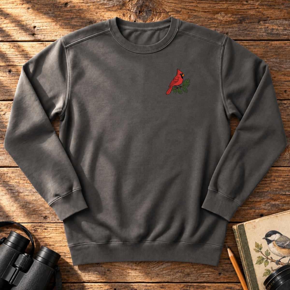 Northern Cardinal Embroidered Sweatshirt