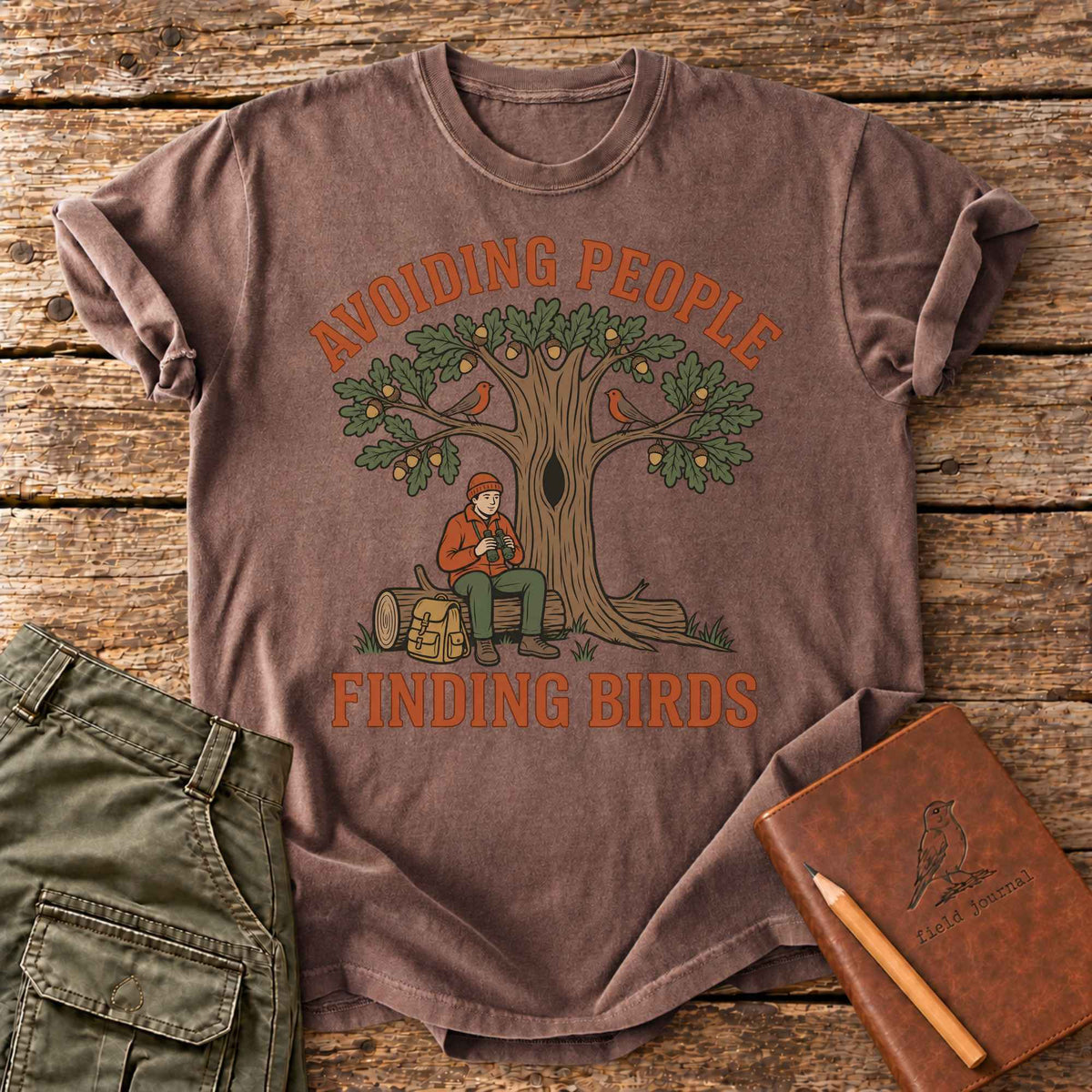 Avoiding People Finding Birds T-shirt