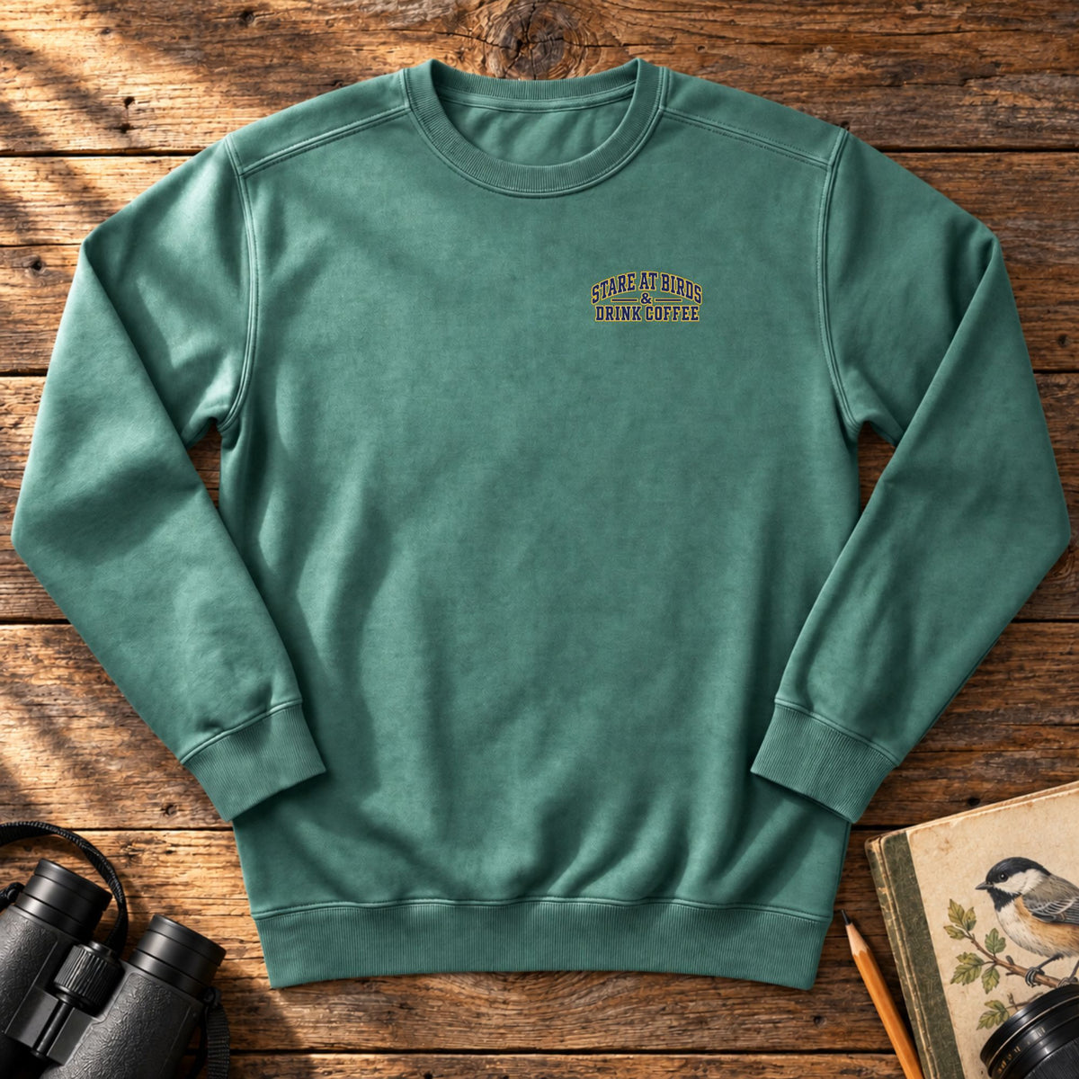Stare At Birds & Drink Coffee Embroidered Sweatshirt