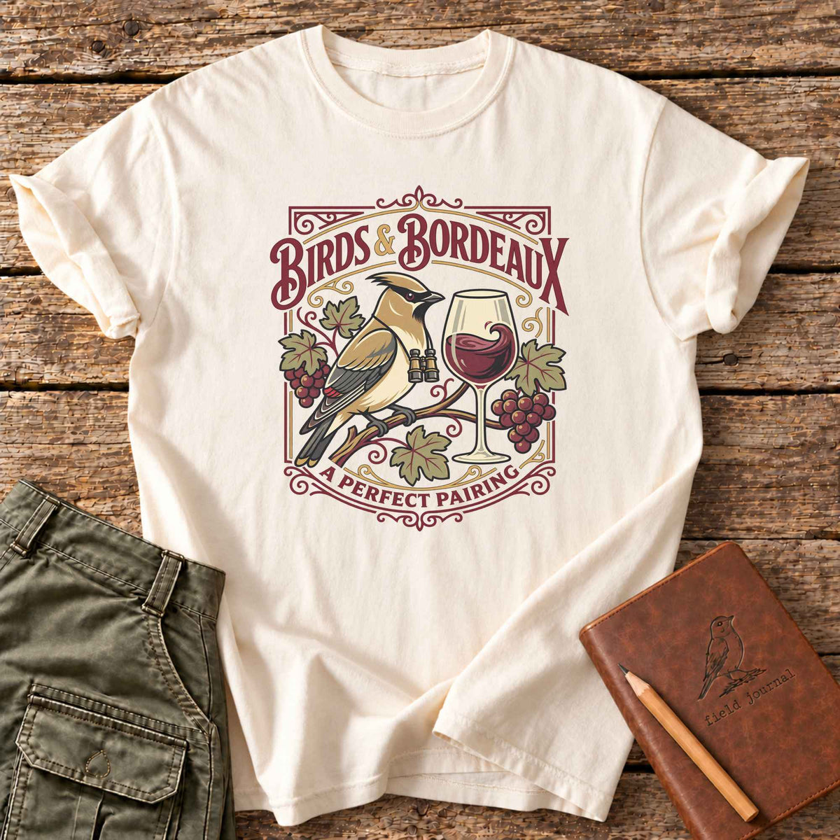 Birds & Bordeaux T-Shirt