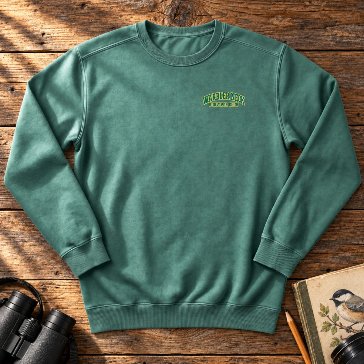 Warbler Neck Survivor Club Embroidered Sweatshirt