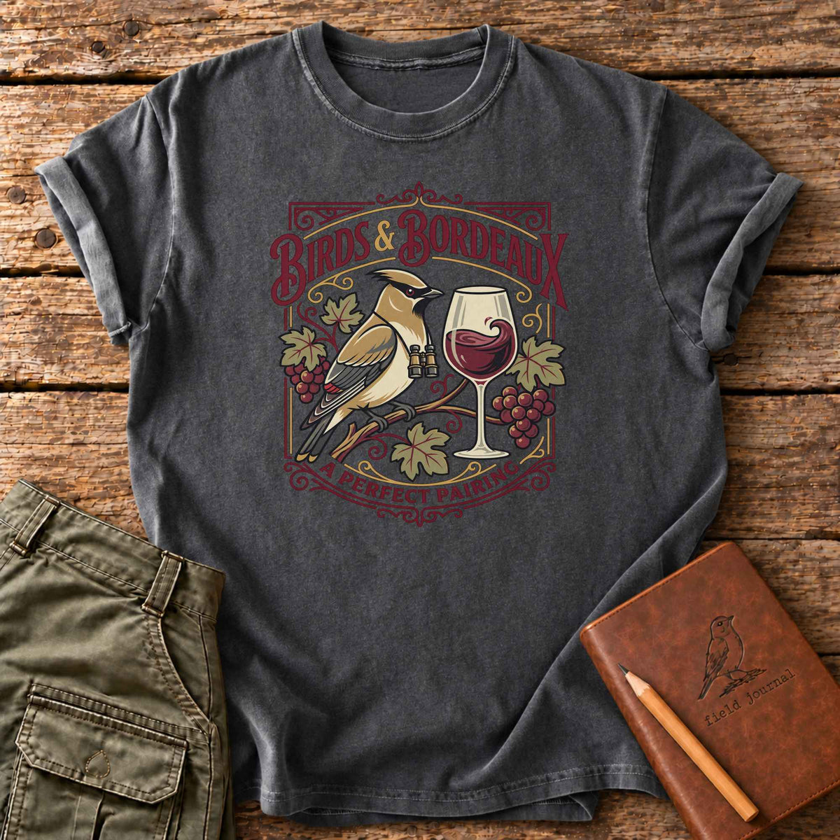Birds & Bordeaux T-Shirt